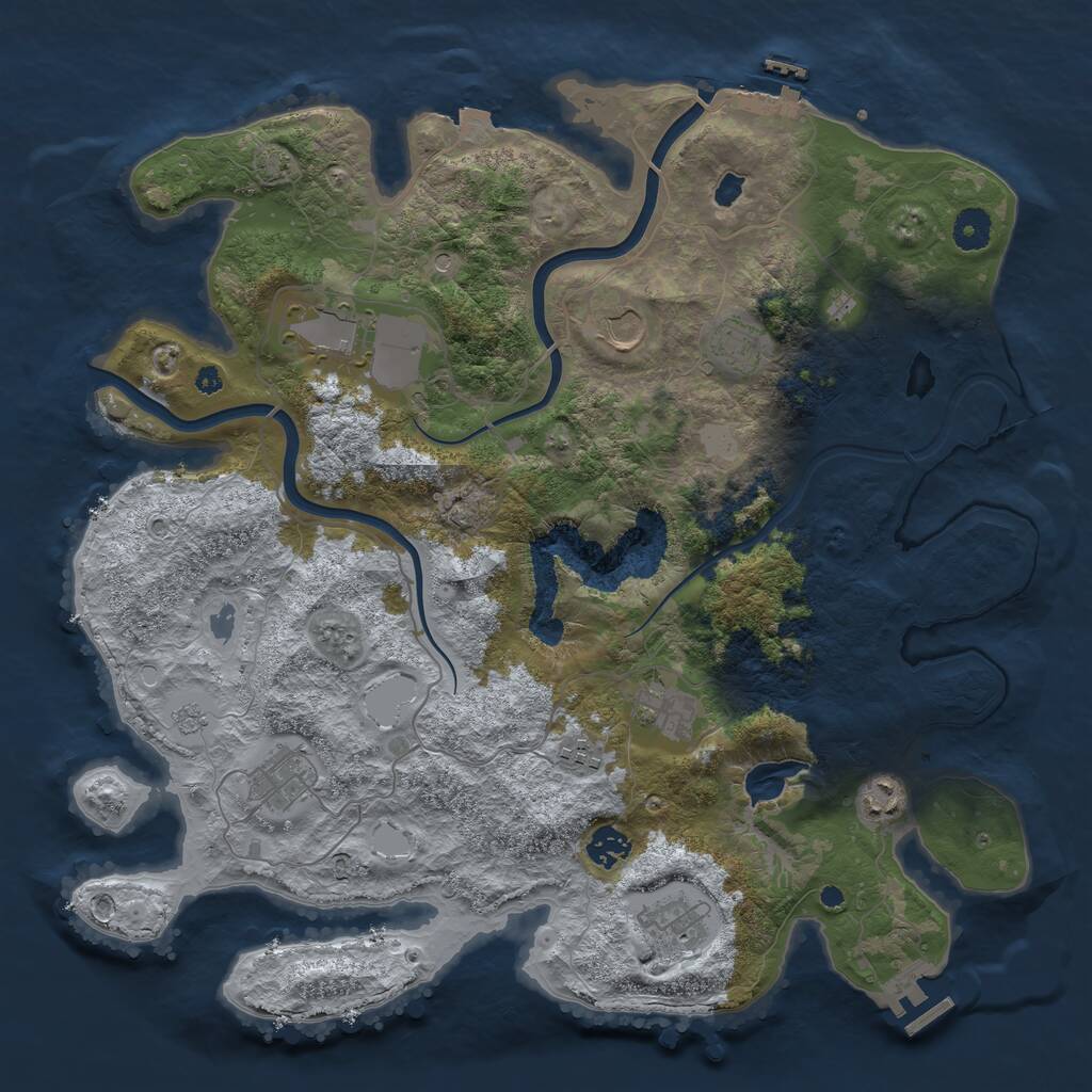Rust Map: Procedural Map, Size: 4000, Seed: 330388, 15 Monuments