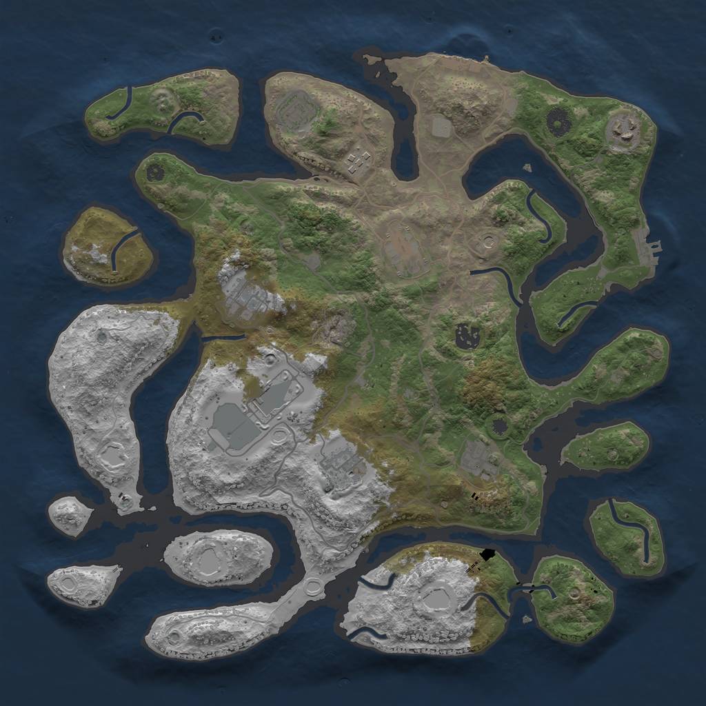 Rust Map: Procedural Map, Size: 4000, Seed: 330388, 17 Monuments
