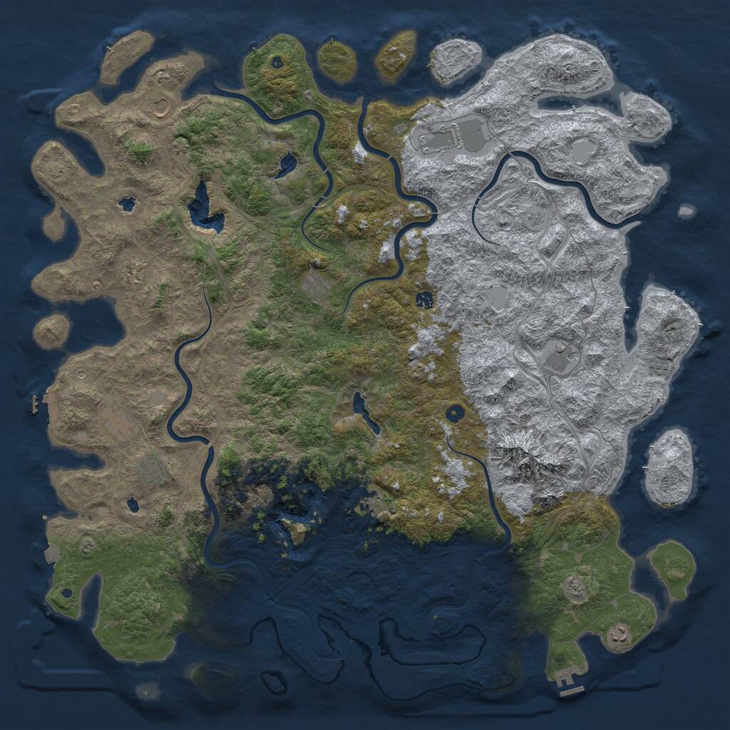 Rust Map: Procedural Map, Size: 6000, Seed: 55006622, 17 Monuments
