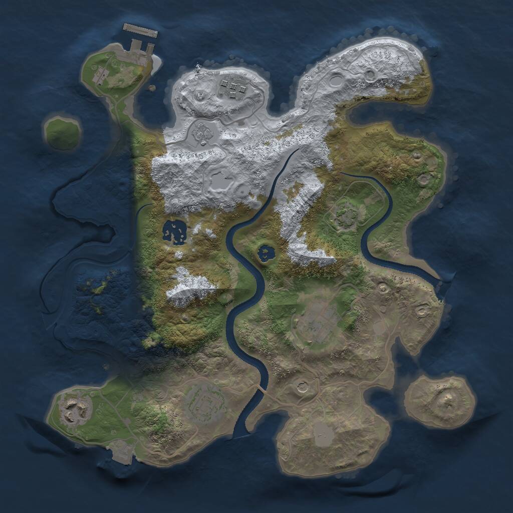 Rust Map: Procedural Map, Size: 3000, Seed: 472667, 10 Monuments