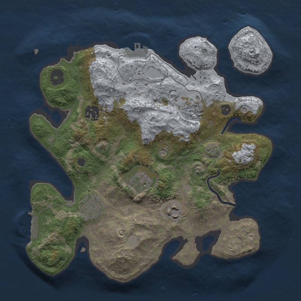 Rust Map: Procedural Map, Size: 3000, Seed: 2336900, 13 Monuments