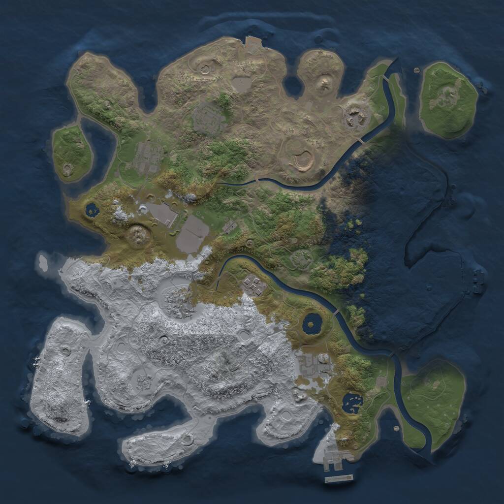 Rust Map: Procedural Map, Size: 3600, Seed: 2036, 15 Monuments