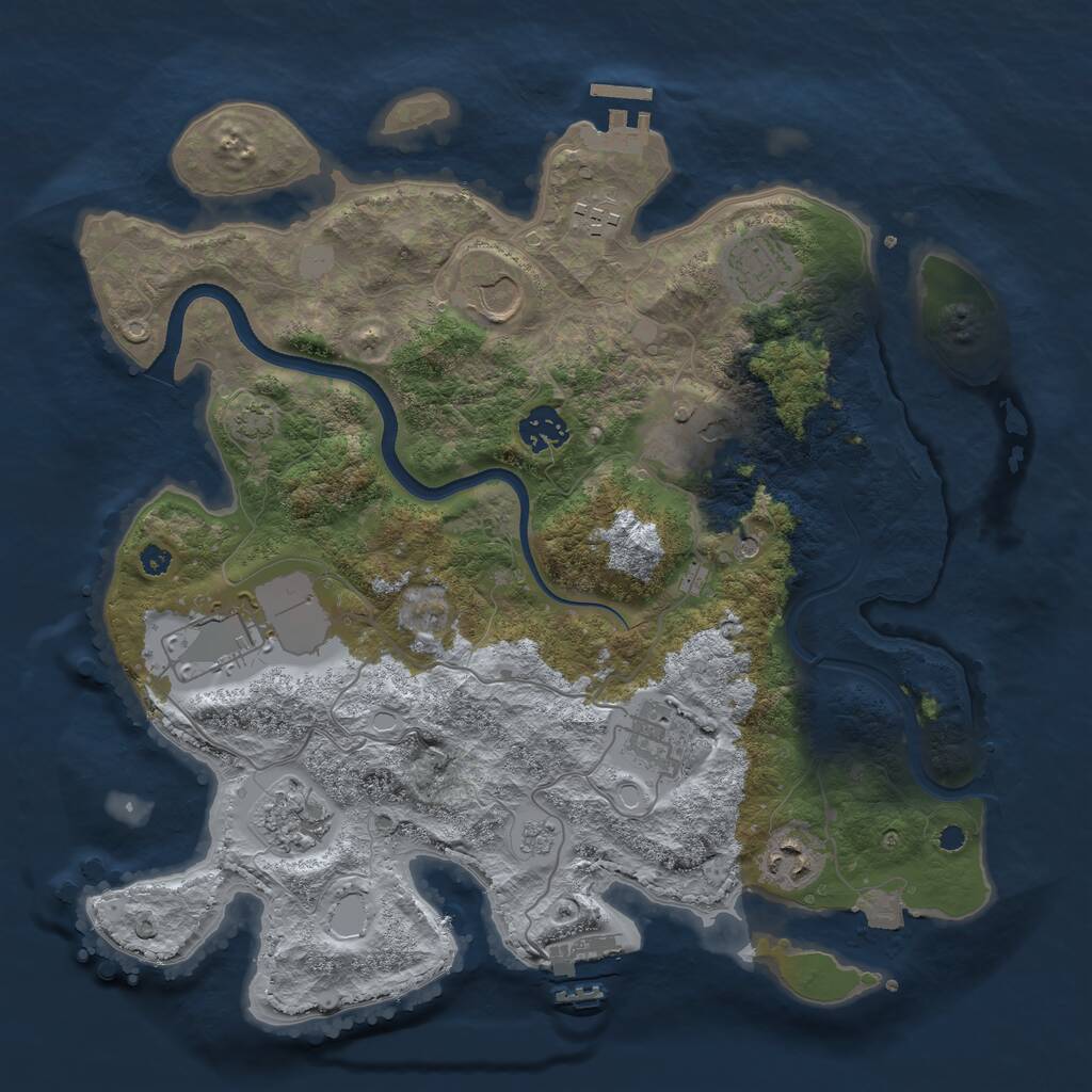 Rust Map: Procedural Map, Size: 3550, Seed: 159012, 15 Monuments