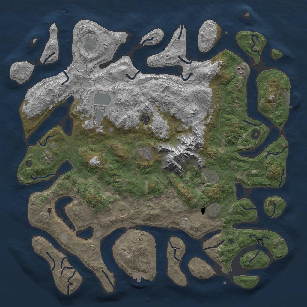 Rust Map: Procedural Map, Size: 5000, Seed: 1085520138, 19 Monuments