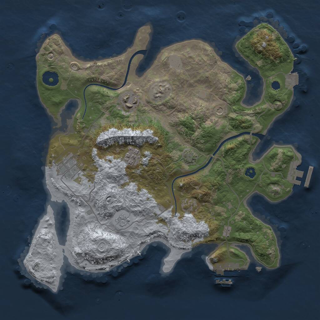 Rust Map: Procedural Map, Size: 3000, Seed: 118485593, 9 Monuments