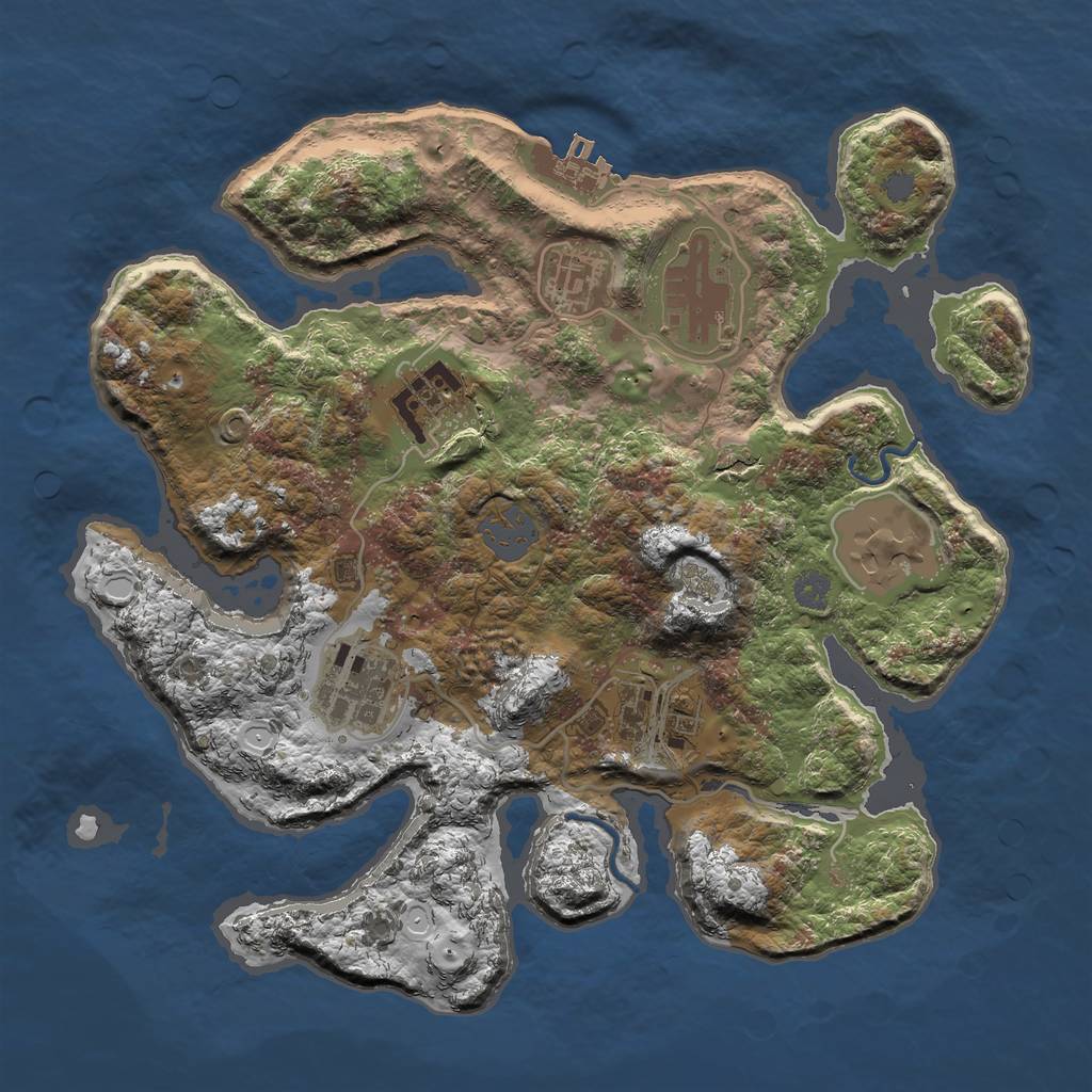 Rust Map: Procedural Map, Size: 3000, Seed: 118485593, 12 Monuments