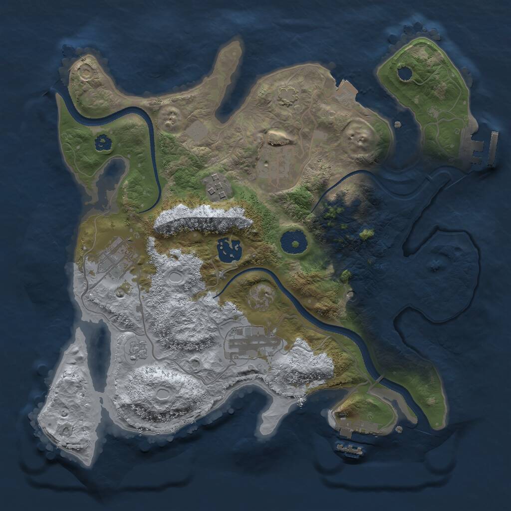 Rust Map: Procedural Map, Size: 3000, Seed: 118485593, 11 Monuments