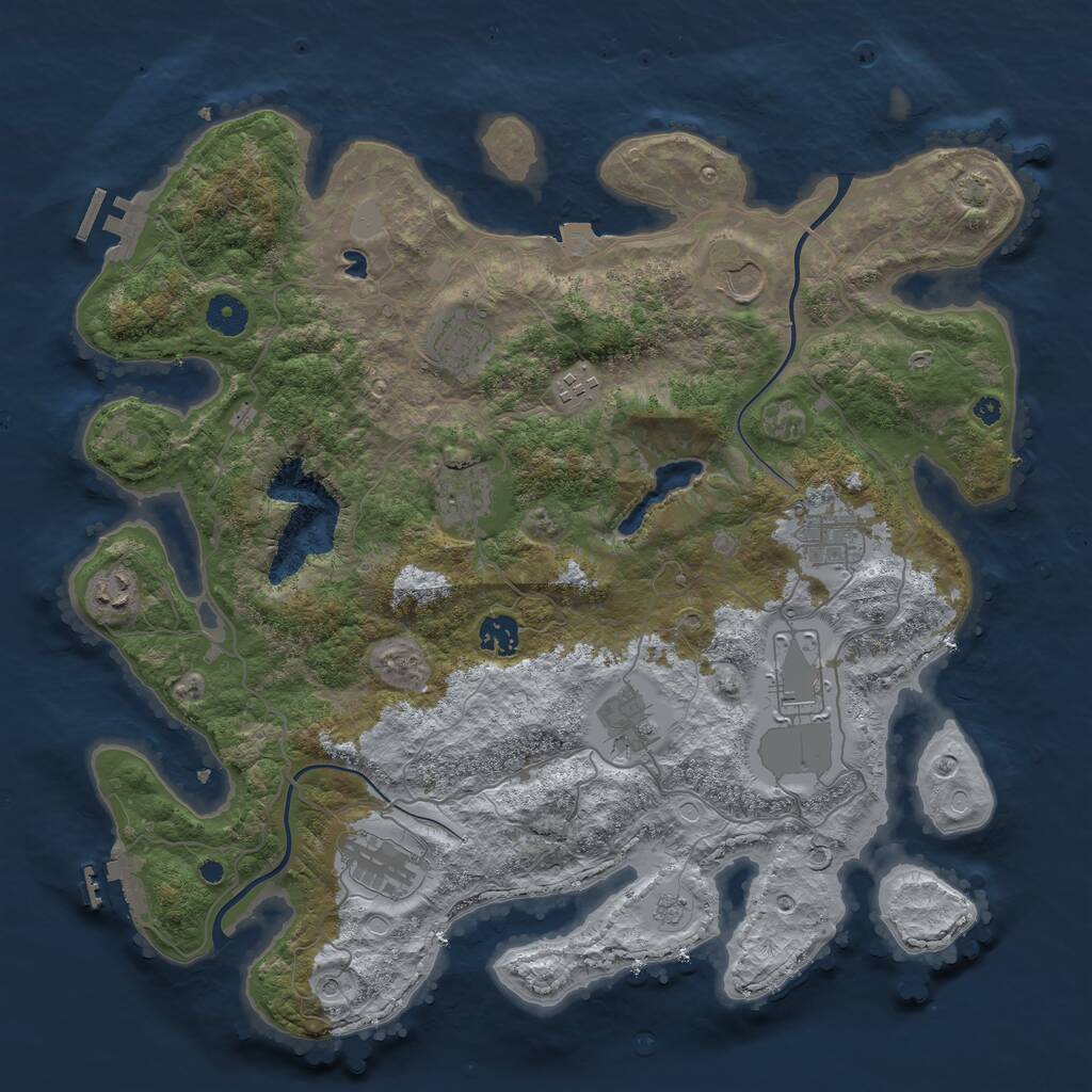 Rust Map: Procedural Map, Size: 4000, Seed: 18426, 16 Monuments
