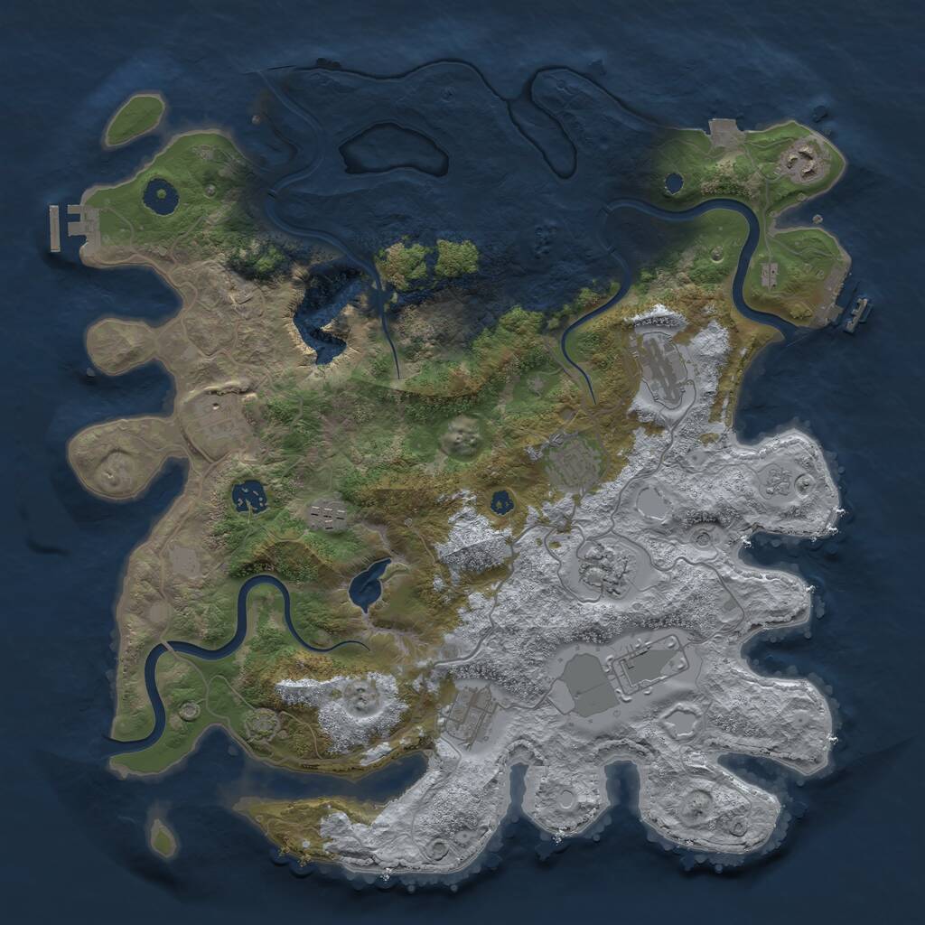 Rust Map: Procedural Map, Size: 4000, Seed: 42422424, 15 Monuments