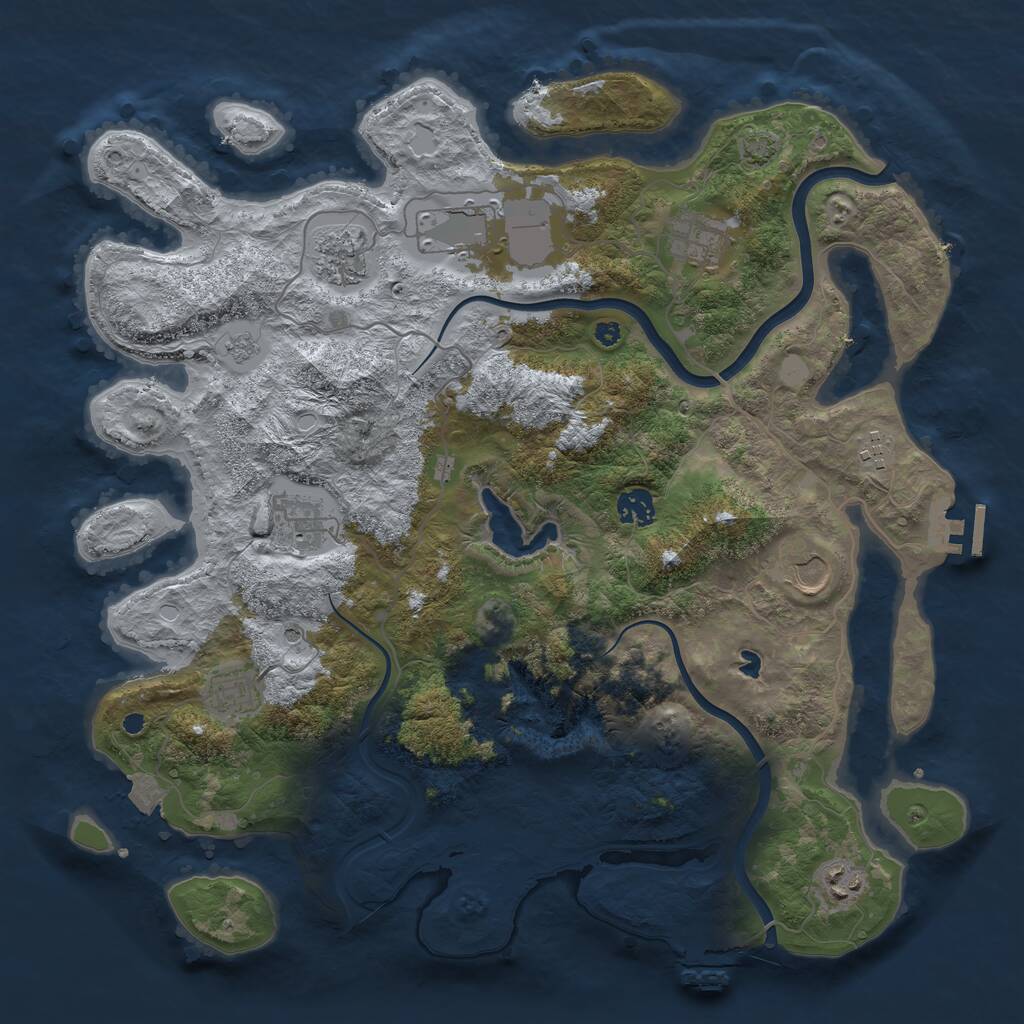 Rust Map: Procedural Map, Size: 4000, Seed: 580241, 15 Monuments