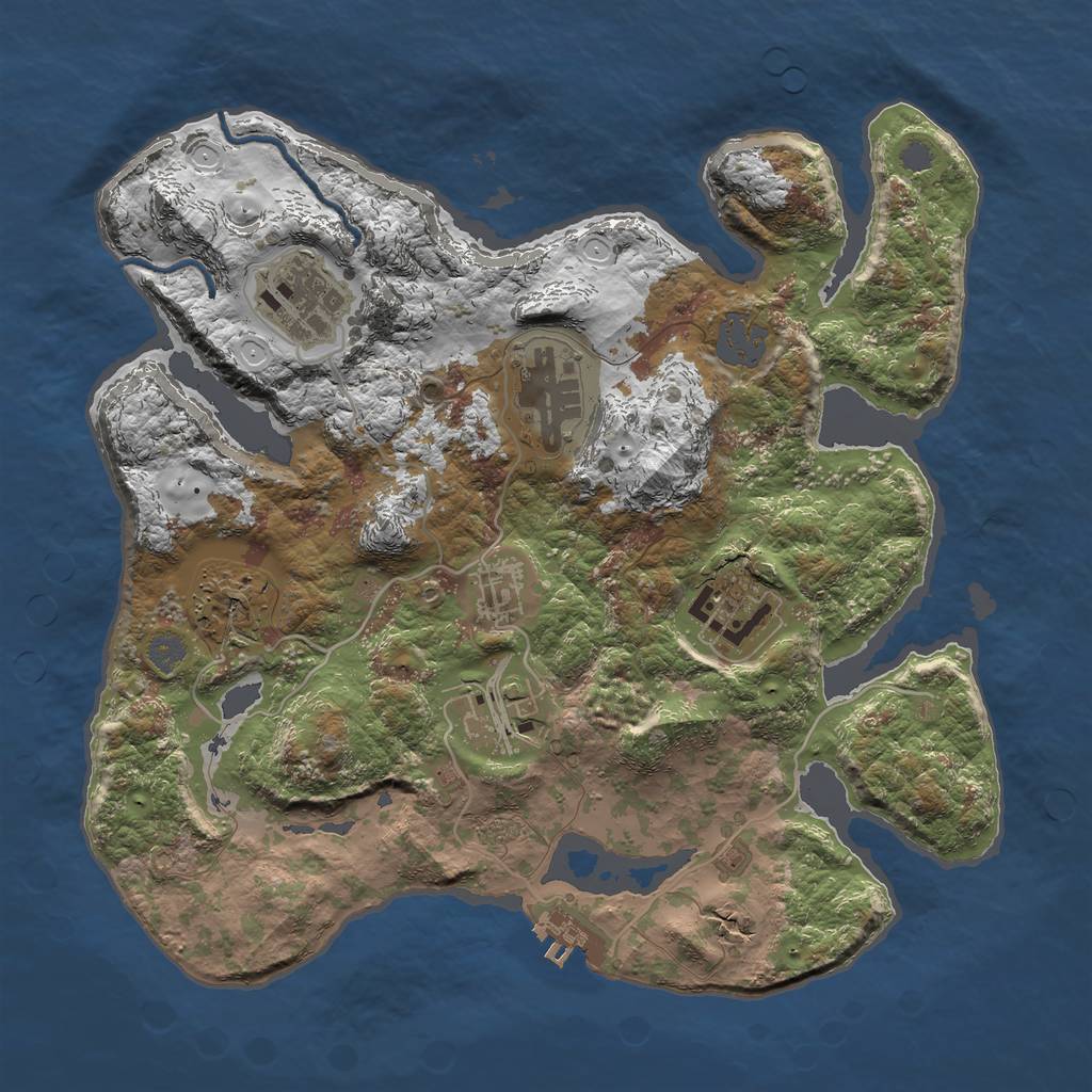 Rust Map: Procedural Map, Size: 3100, Seed: 19305, 12 Monuments