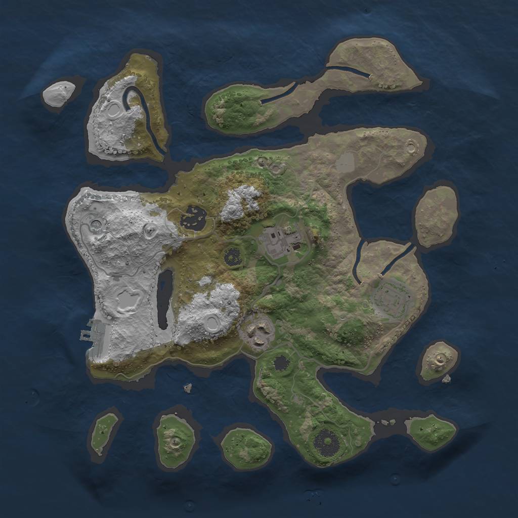 Rust Map: Procedural Map, Size: 3000, Seed: 44561, 11 Monuments
