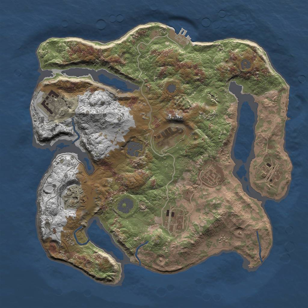 Rust Map: Procedural Map, Size: 3000, Seed: 130, 13 Monuments