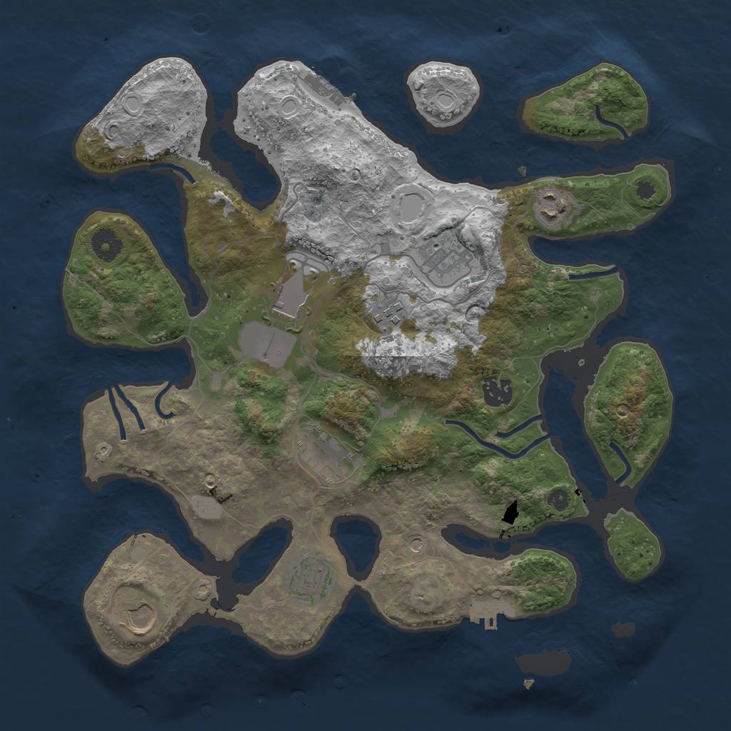 Rust Map: Procedural Map, Size: 3550, Seed: 94497, 16 Monuments