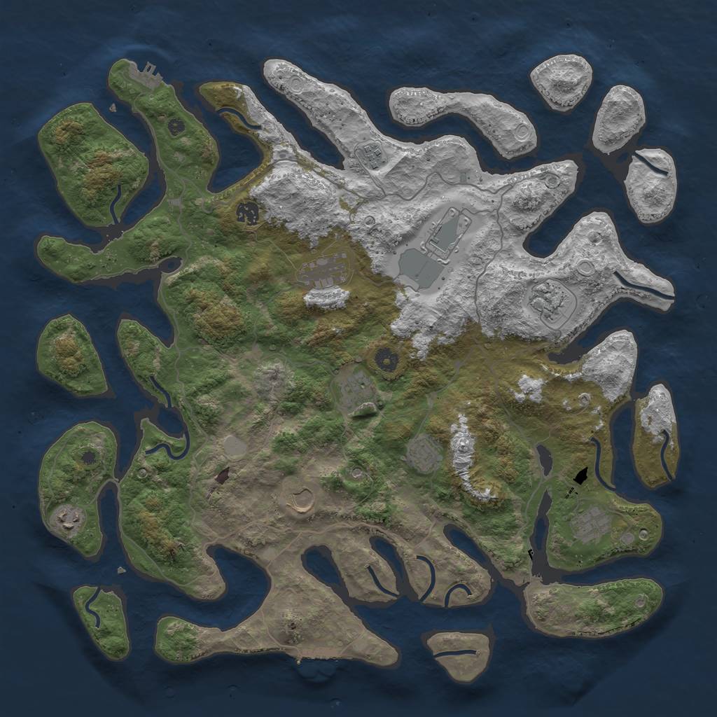 Rust Map: Procedural Map, Size: 4500, Seed: 111312, 18 Monuments