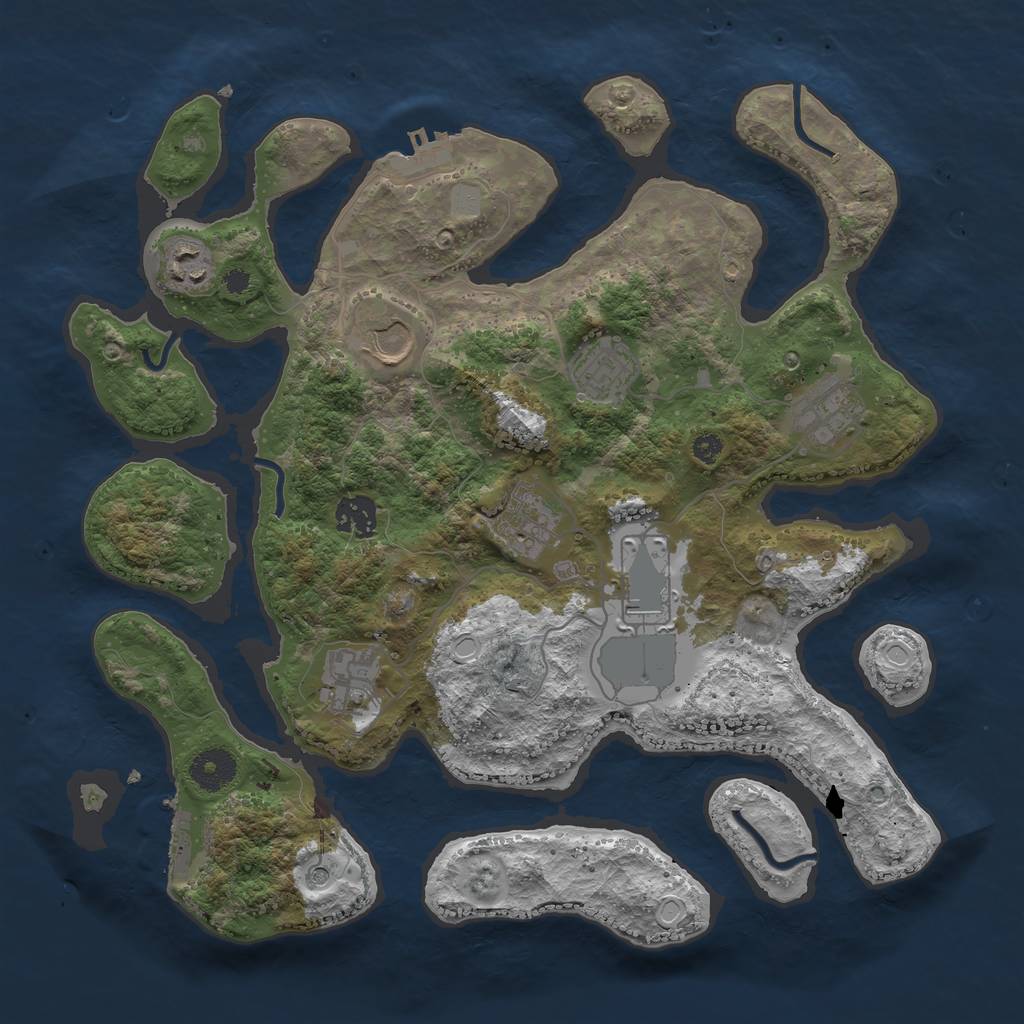 Rust Map: Procedural Map, Size: 3550, Seed: 442498, 16 Monuments
