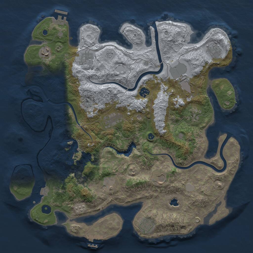 Rust Map: Procedural Map, Size: 4000, Seed: 559698537, 17 Monuments