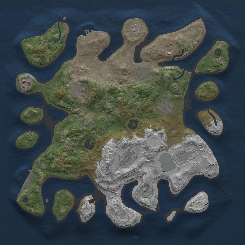 Rust Map: Procedural Map, Size: 3622, Seed: 466464, 17 Monuments