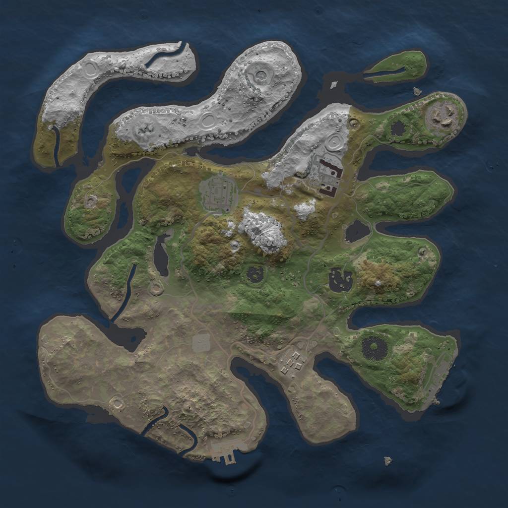 Rust Map: Procedural Map, Size: 3000, Seed: 2431738, 13 Monuments