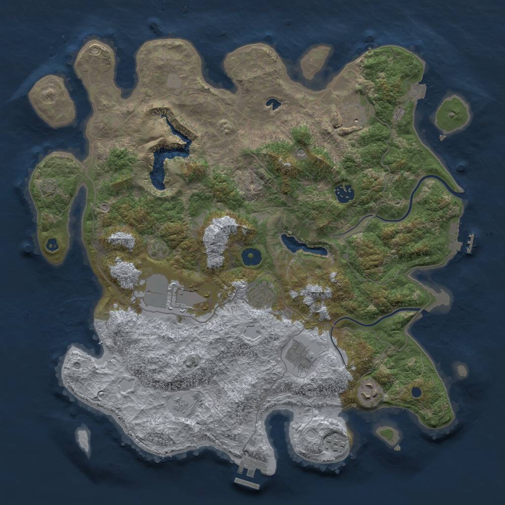 Rust Map: Procedural Map, Size: 4000, Seed: 6738, 13 Monuments