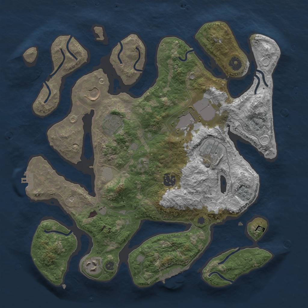 Rust Map: Procedural Map, Size: 3550, Seed: 948483, 15 Monuments
