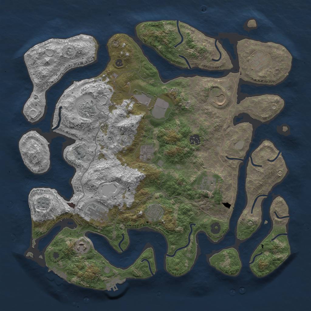 Rust Map: Procedural Map, Size: 4200, Seed: 1397452756, 19 Monuments