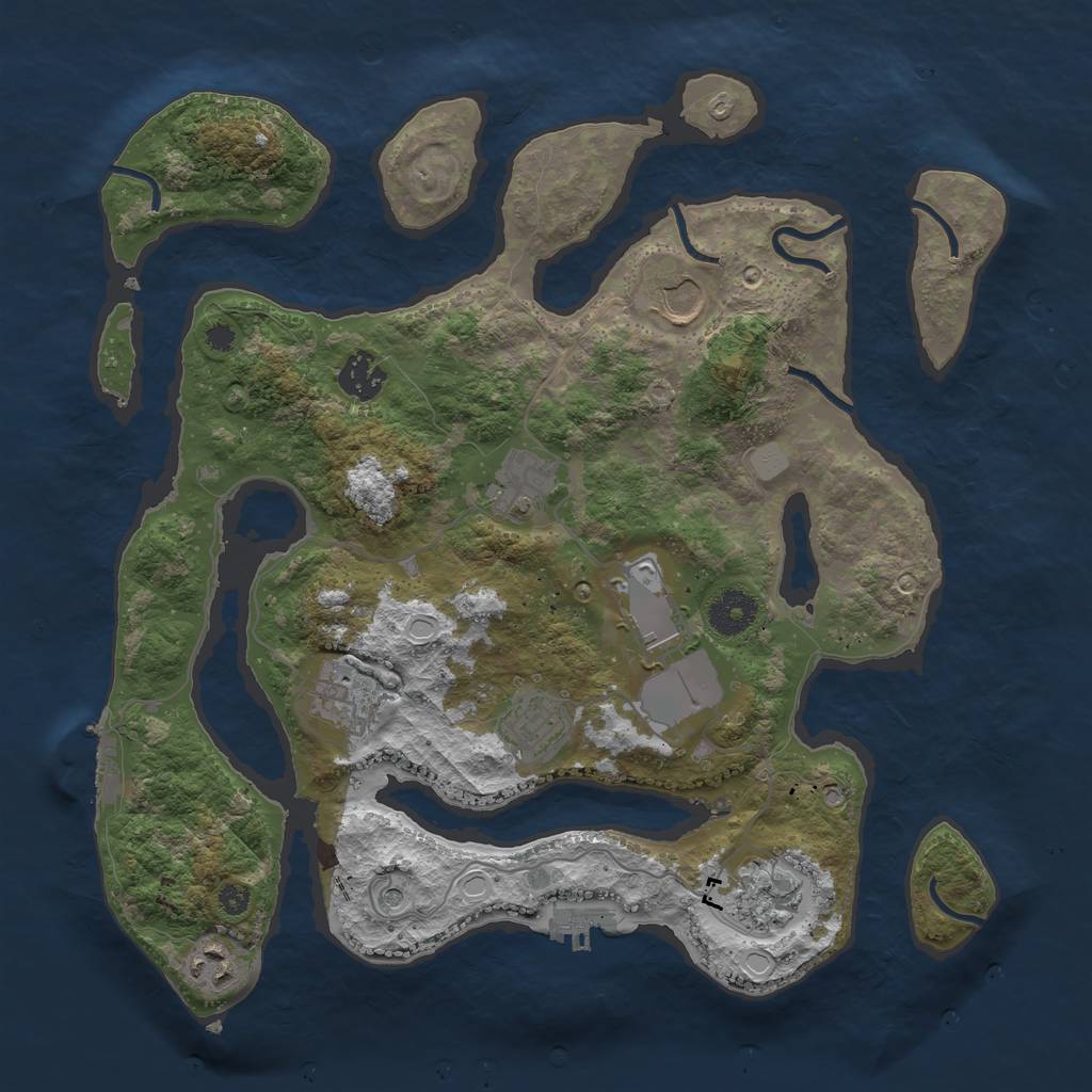 Rust Map: Procedural Map, Size: 3550, Seed: 482062, 16 Monuments