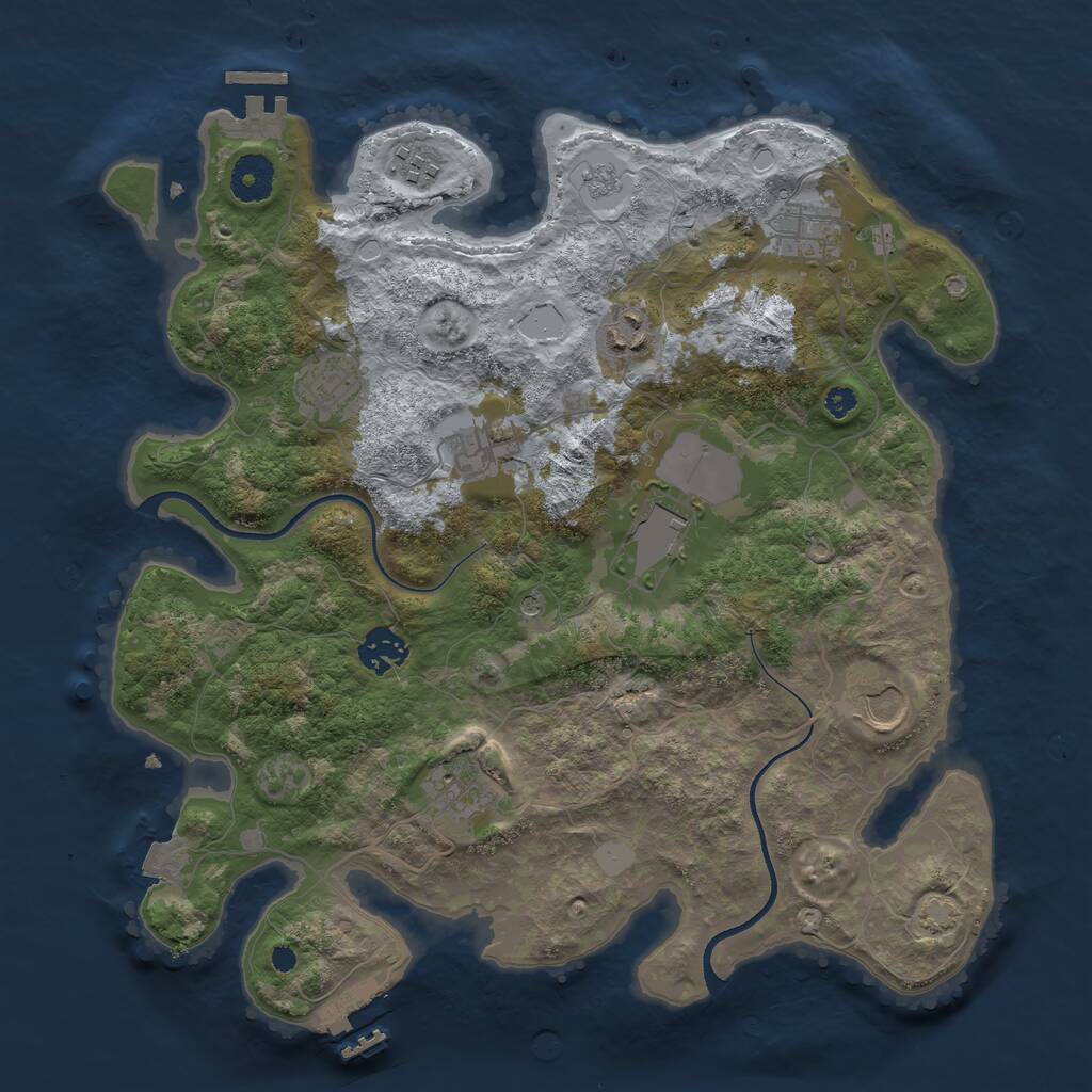 Rust Map: Procedural Map, Size: 3550, Seed: 870324, 15 Monuments