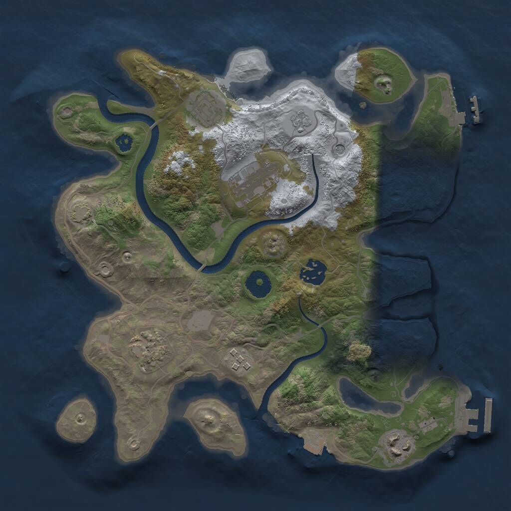 Rust Map: Procedural Map, Size: 3000, Seed: 87332252, 12 Monuments