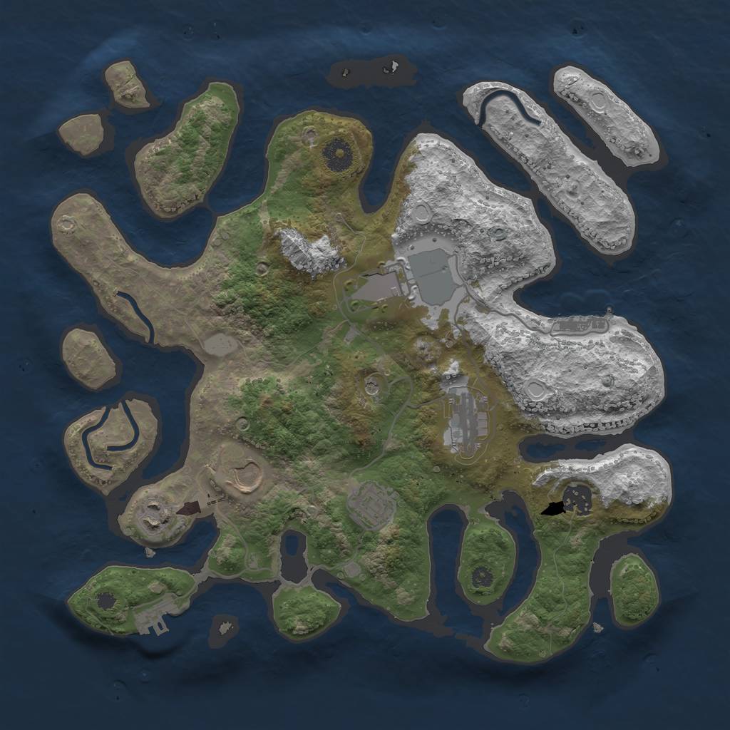 Rust Map: Procedural Map, Size: 3500, Seed: 1656948888, 14 Monuments