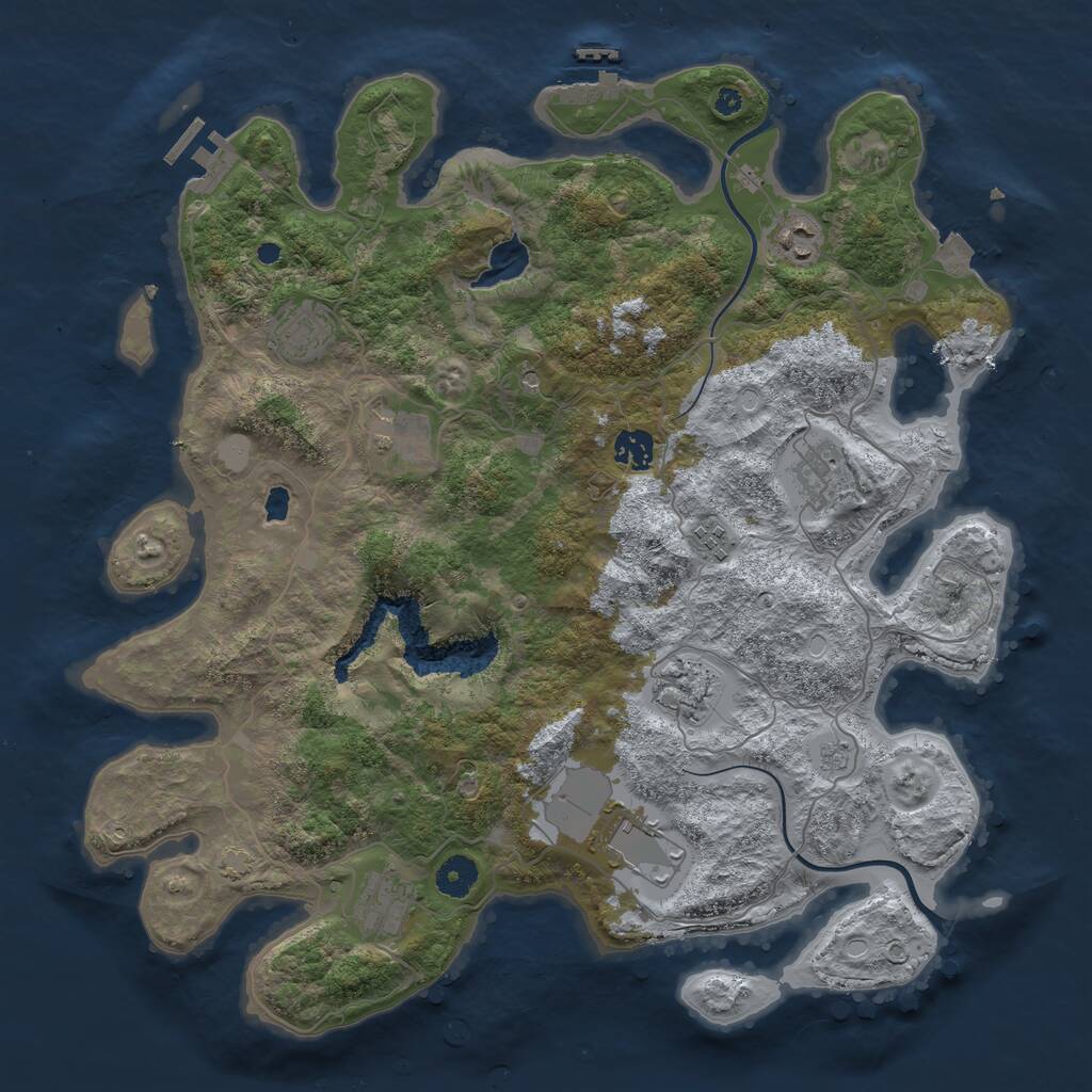 Rust Map: Procedural Map, Size: 4000, Seed: 2121312, 15 Monuments
