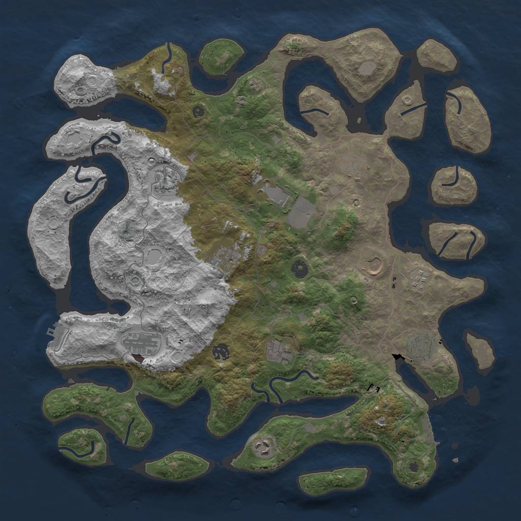 Rust Map: Procedural Map, Size: 4500, Seed: 17348, 19 Monuments