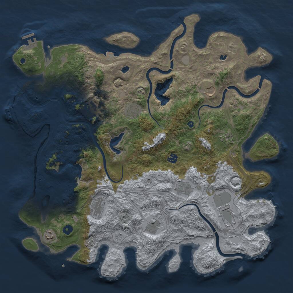 Rust Map: Procedural Map, Size: 4500, Seed: 15350, 17 Monuments