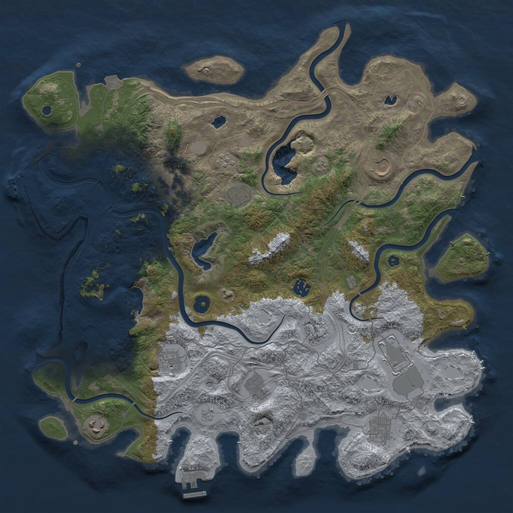Rust Map: Procedural Map, Size: 4500, Seed: 15350, 17 Monuments