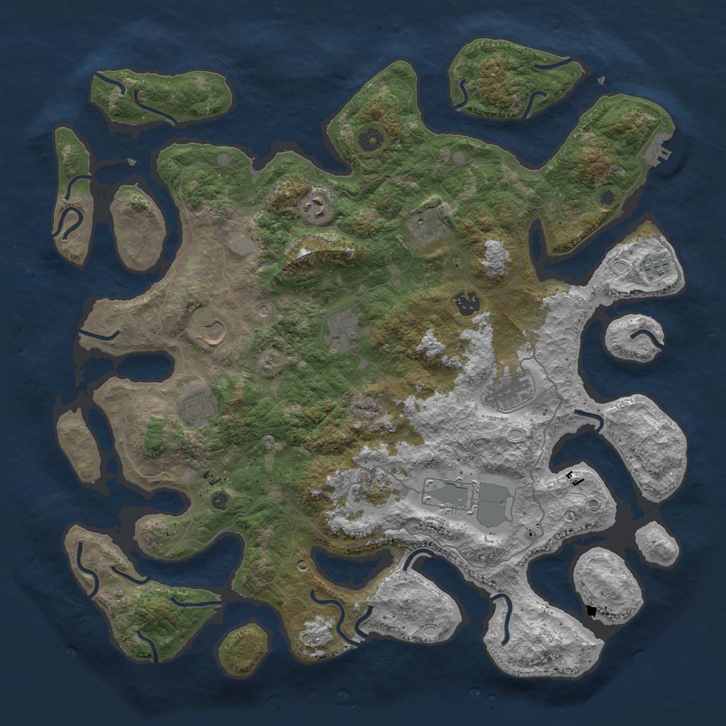 Rust Map: Procedural Map, Size: 4500, Seed: 15349, 17 Monuments