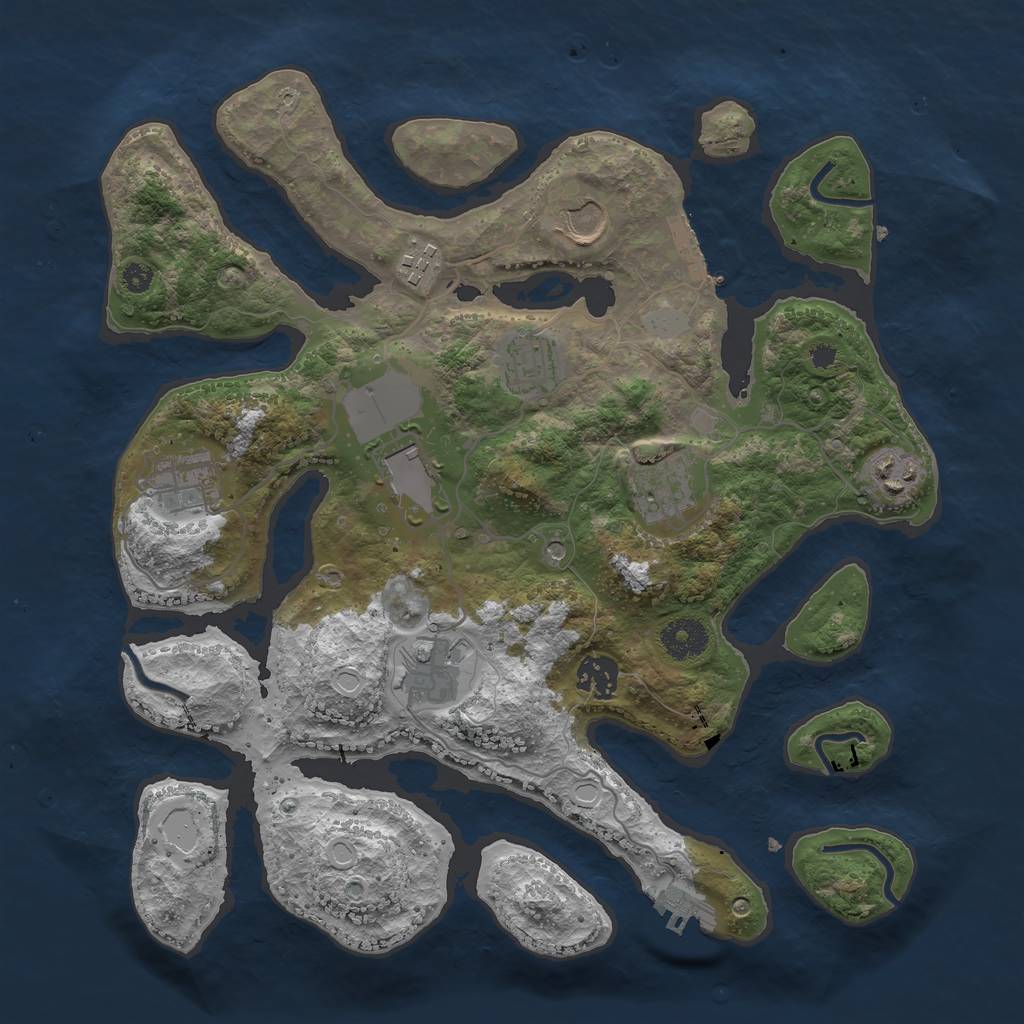 Rust Map: Procedural Map, Size: 3500, Seed: 563452, 17 Monuments