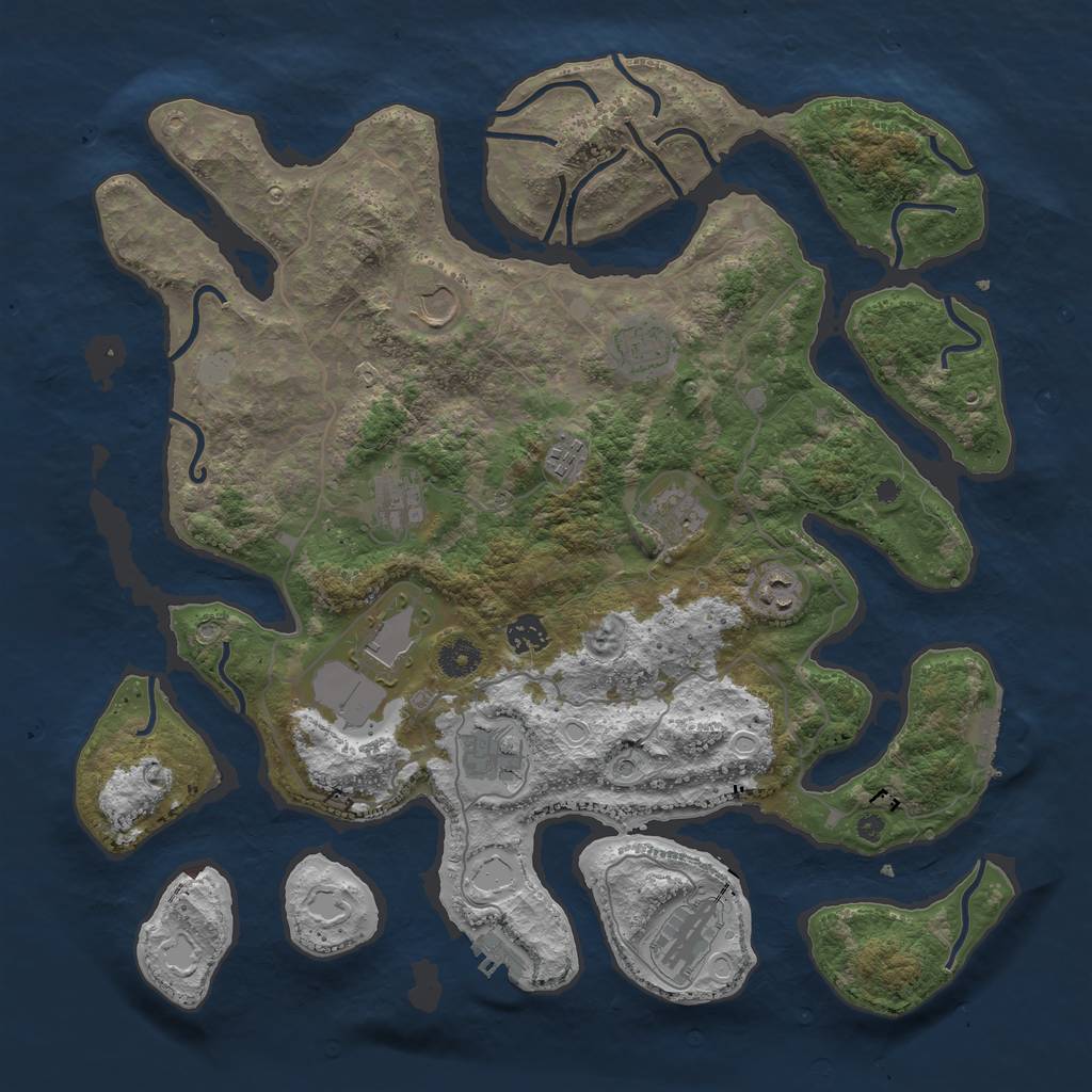 Rust Map: Procedural Map, Size: 4100, Seed: 16481, 18 Monuments
