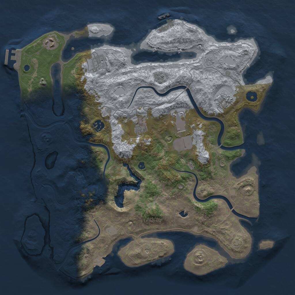 Rust Map: Procedural Map, Size: 4000, Seed: 530313, 13 Monuments