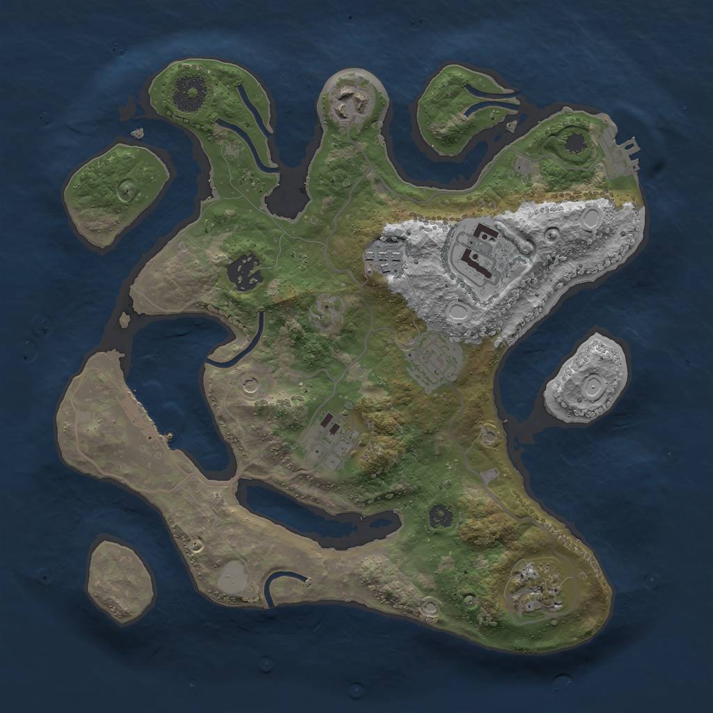 Rust Map: Procedural Map, Size: 3000, Seed: 852859, 15 Monuments