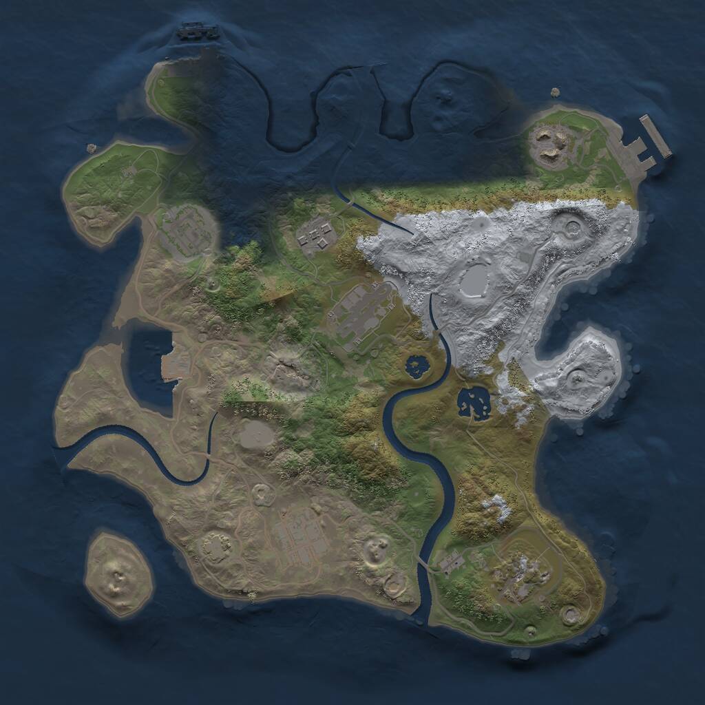 Rust Map: Procedural Map, Size: 3000, Seed: 852859, 12 Monuments