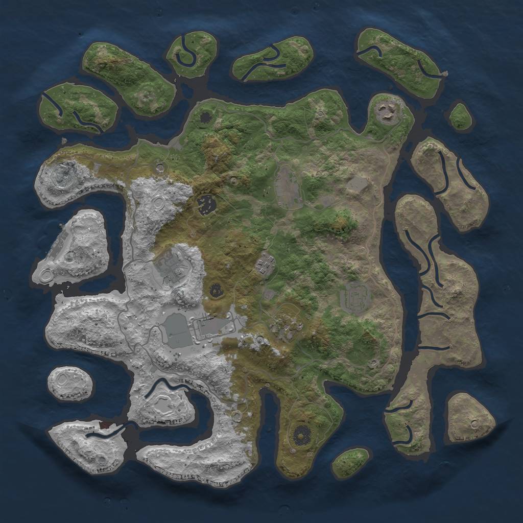 Rust Map: Procedural Map, Size: 4000, Seed: 200952, 15 Monuments