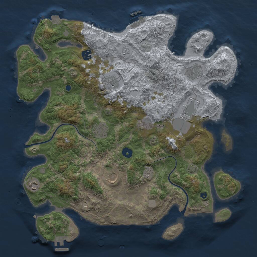 Rust Map: Procedural Map, Size: 3750, Seed: 253896, 15 Monuments