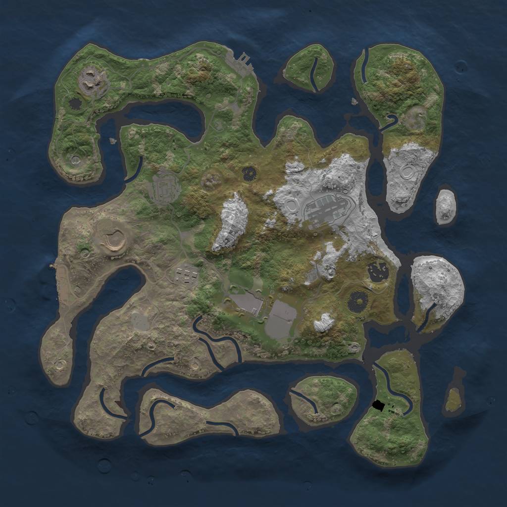 Rust Map: Procedural Map, Size: 3600, Seed: 315885188, 15 Monuments