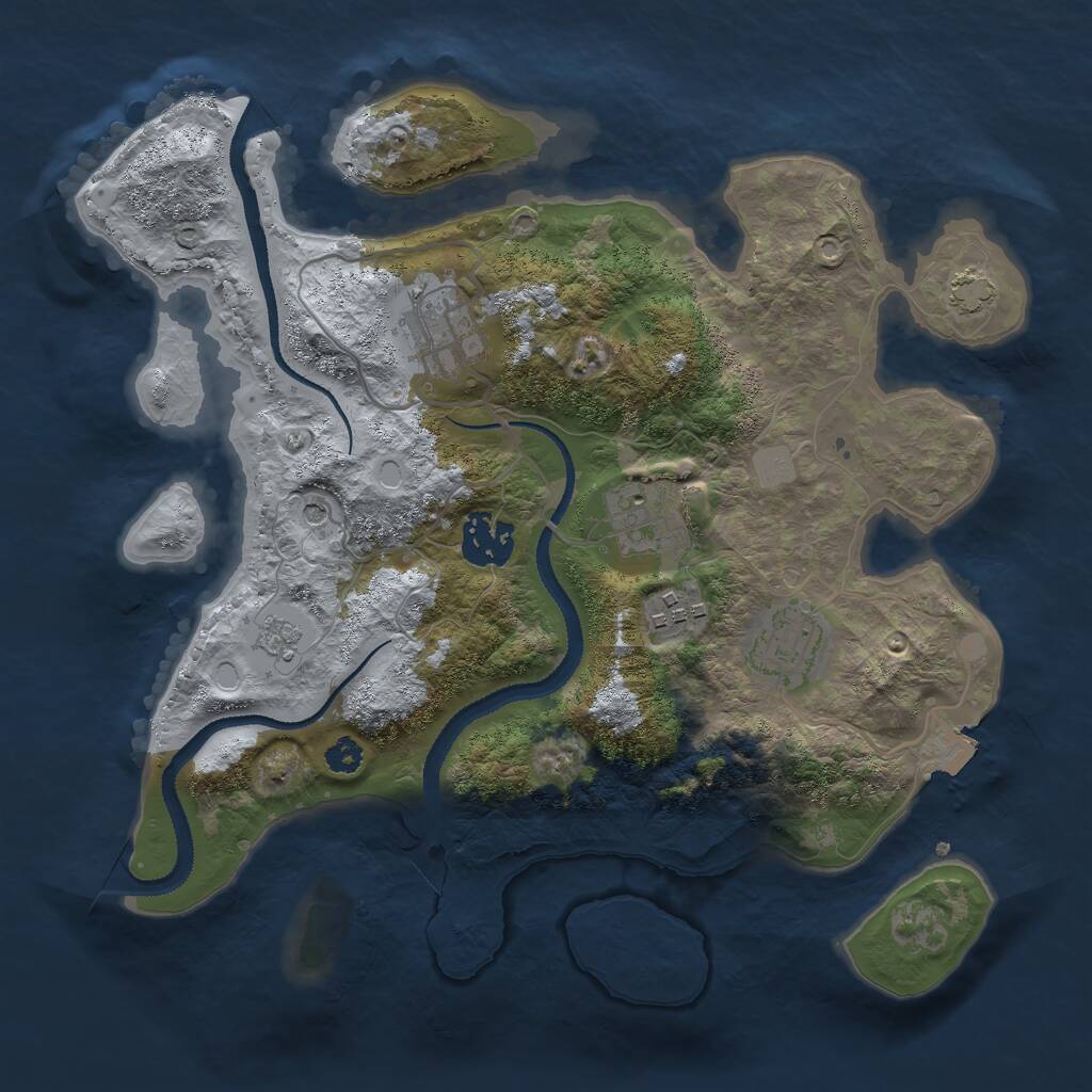 Rust Map: Procedural Map, Size: 3000, Seed: 209481, 9 Monuments