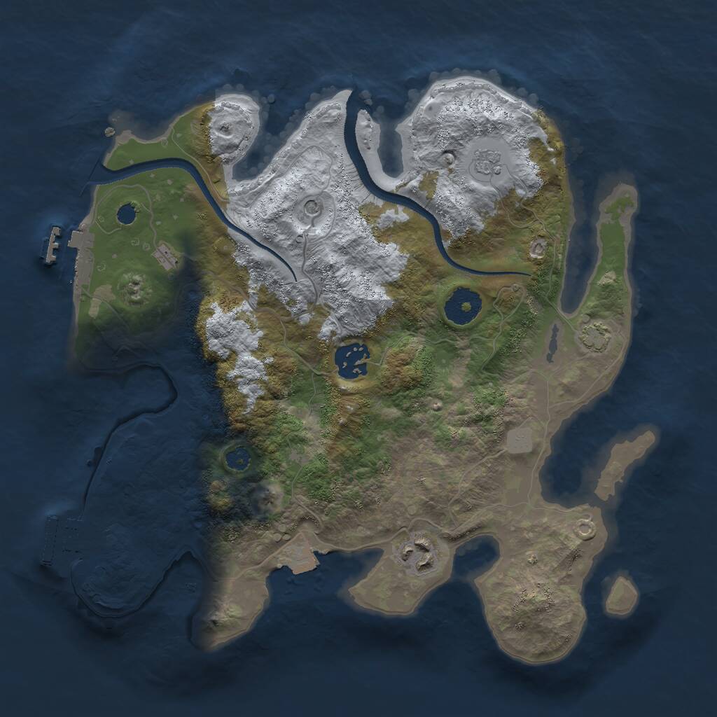 Rust Map: Procedural Map, Size: 3000, Seed: 260492, 8 Monuments