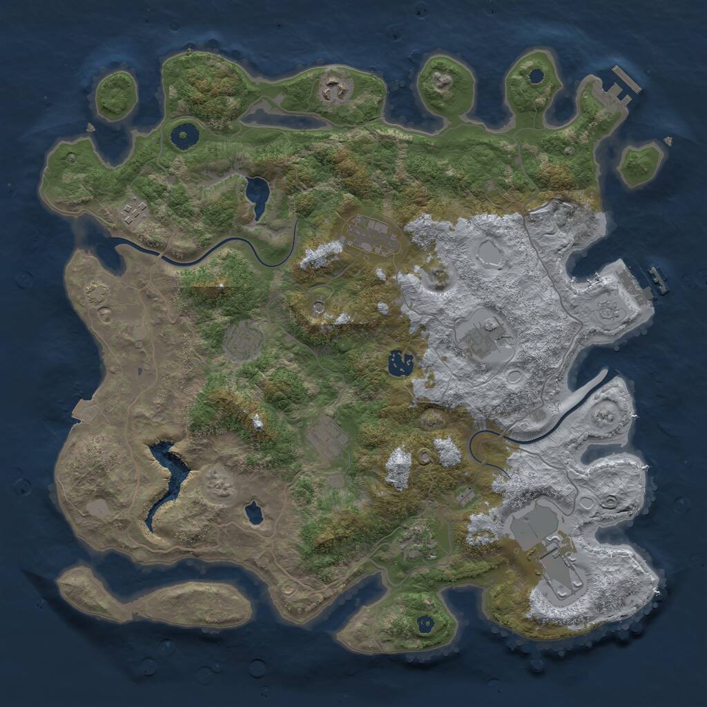 Rust Map: Procedural Map, Size: 4000, Seed: 339677, 15 Monuments