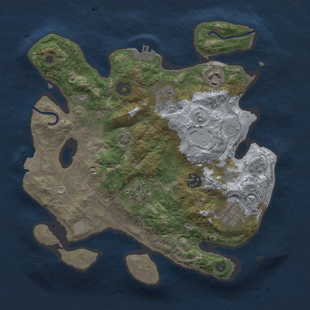 Rust Map: Procedural Map, Size: 3000, Seed: 422296, 13 Monuments