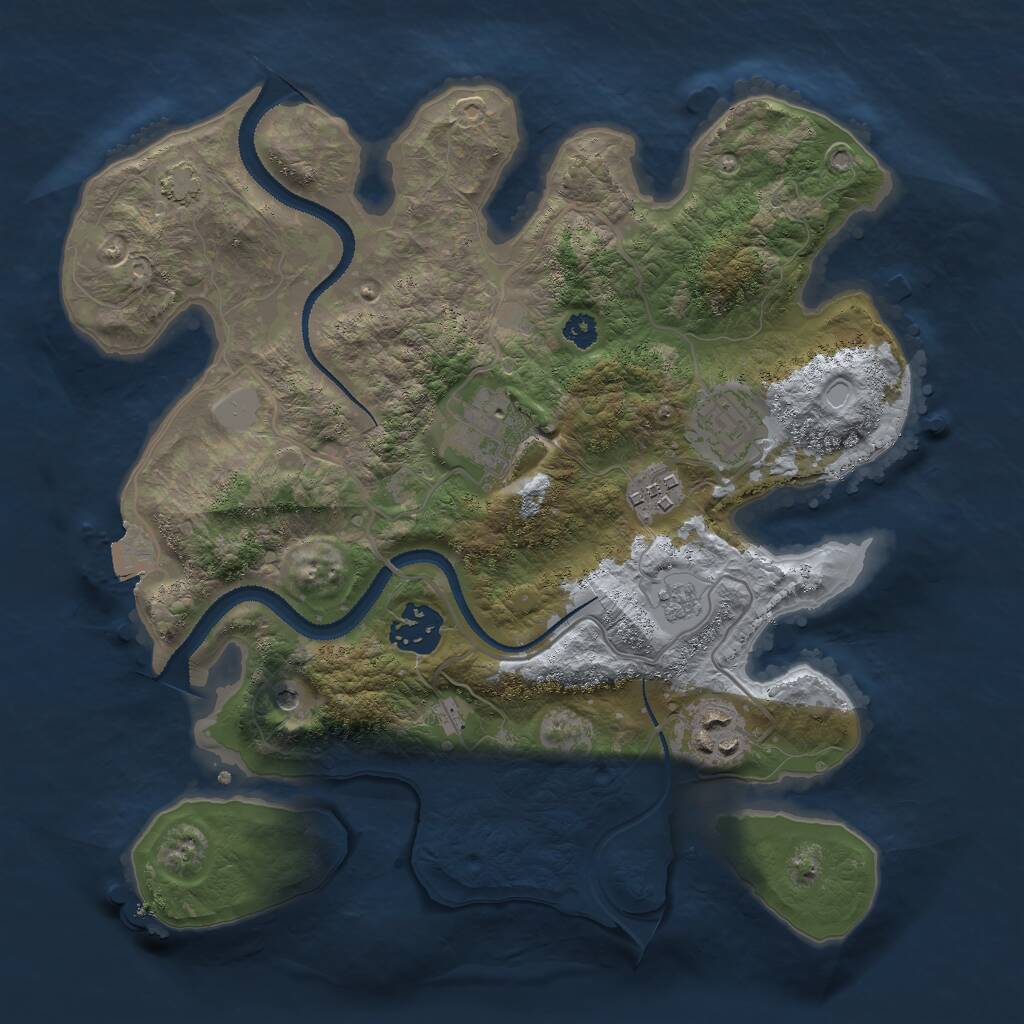 Rust Map: Procedural Map, Size: 3000, Seed: 417091, 9 Monuments