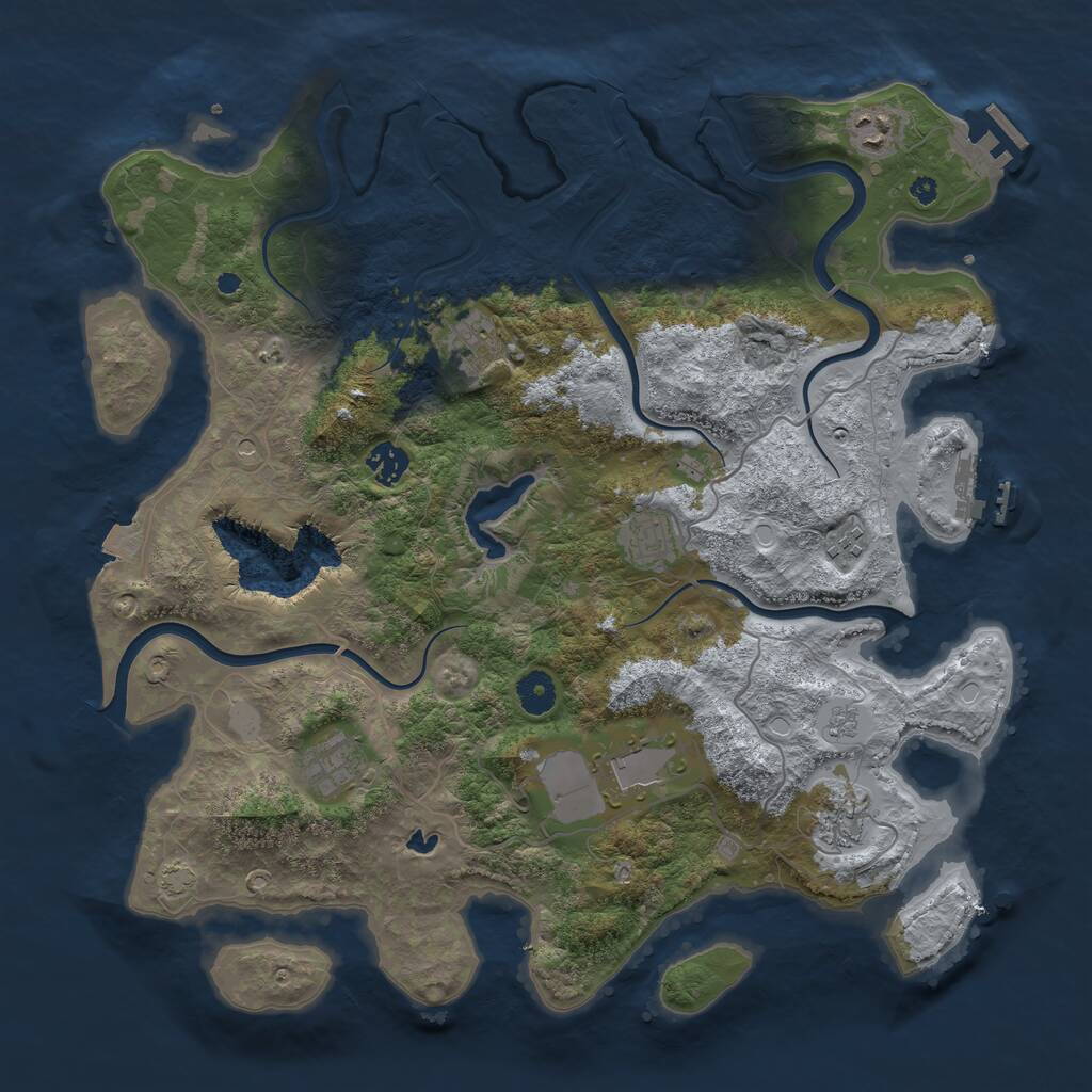 Rust Map: Procedural Map, Size: 4000, Seed: 647656, 14 Monuments