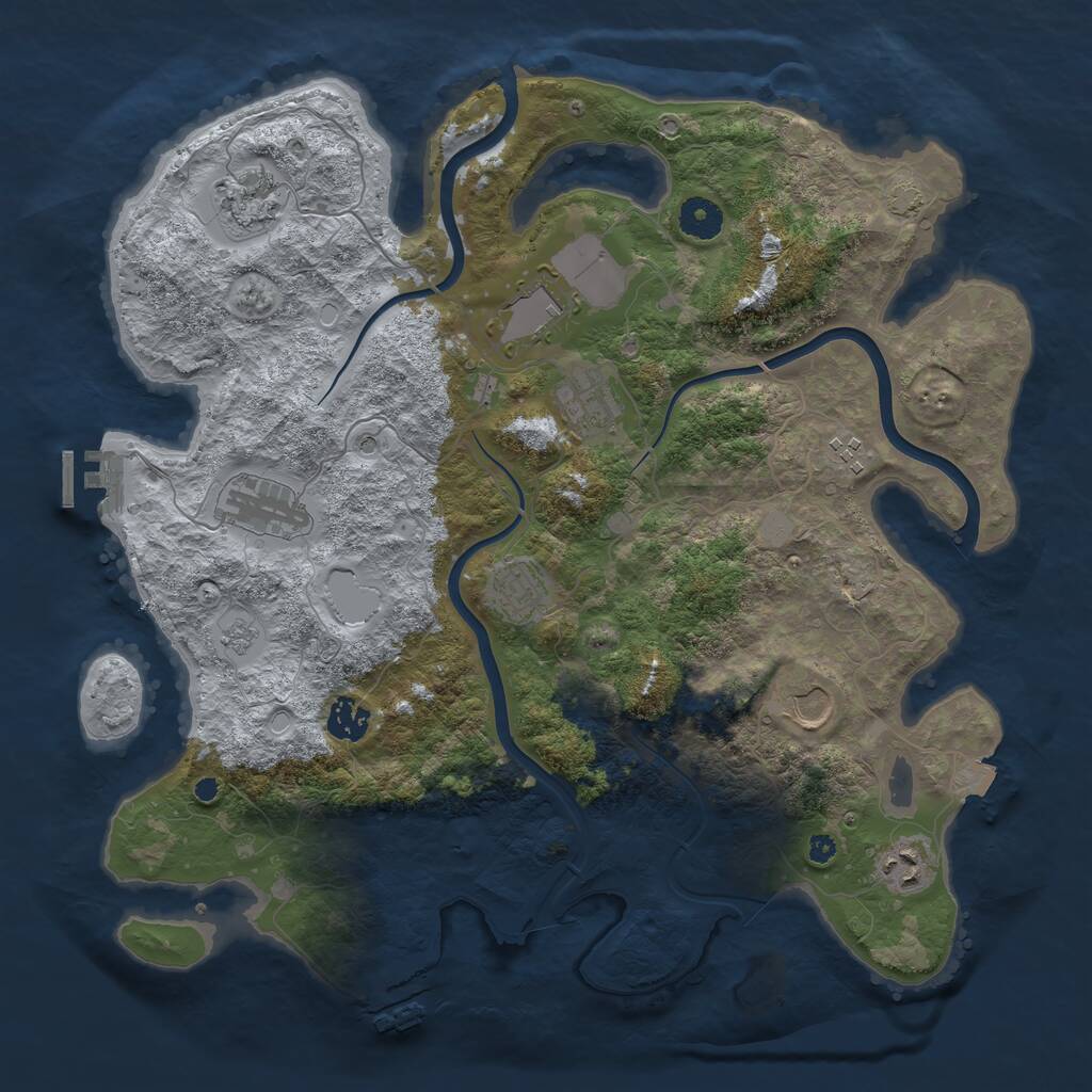 Rust Map: Procedural Map, Size: 3850, Seed: 1065202728, 15 Monuments